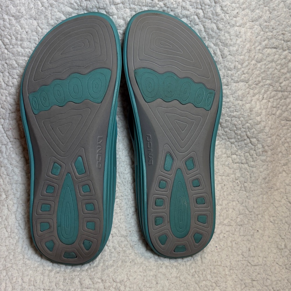 Aetrex Teal Women's Flip Flop Sandals - Picture 3 of 5